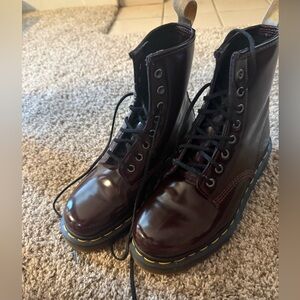 Dr. Martens Vegan Burgundy Boots